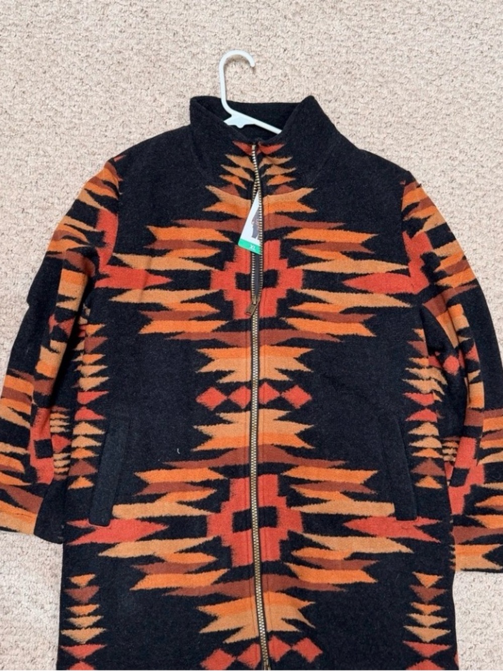 Pendleton Black and Orange Zip-Up Jacket. Worn once!